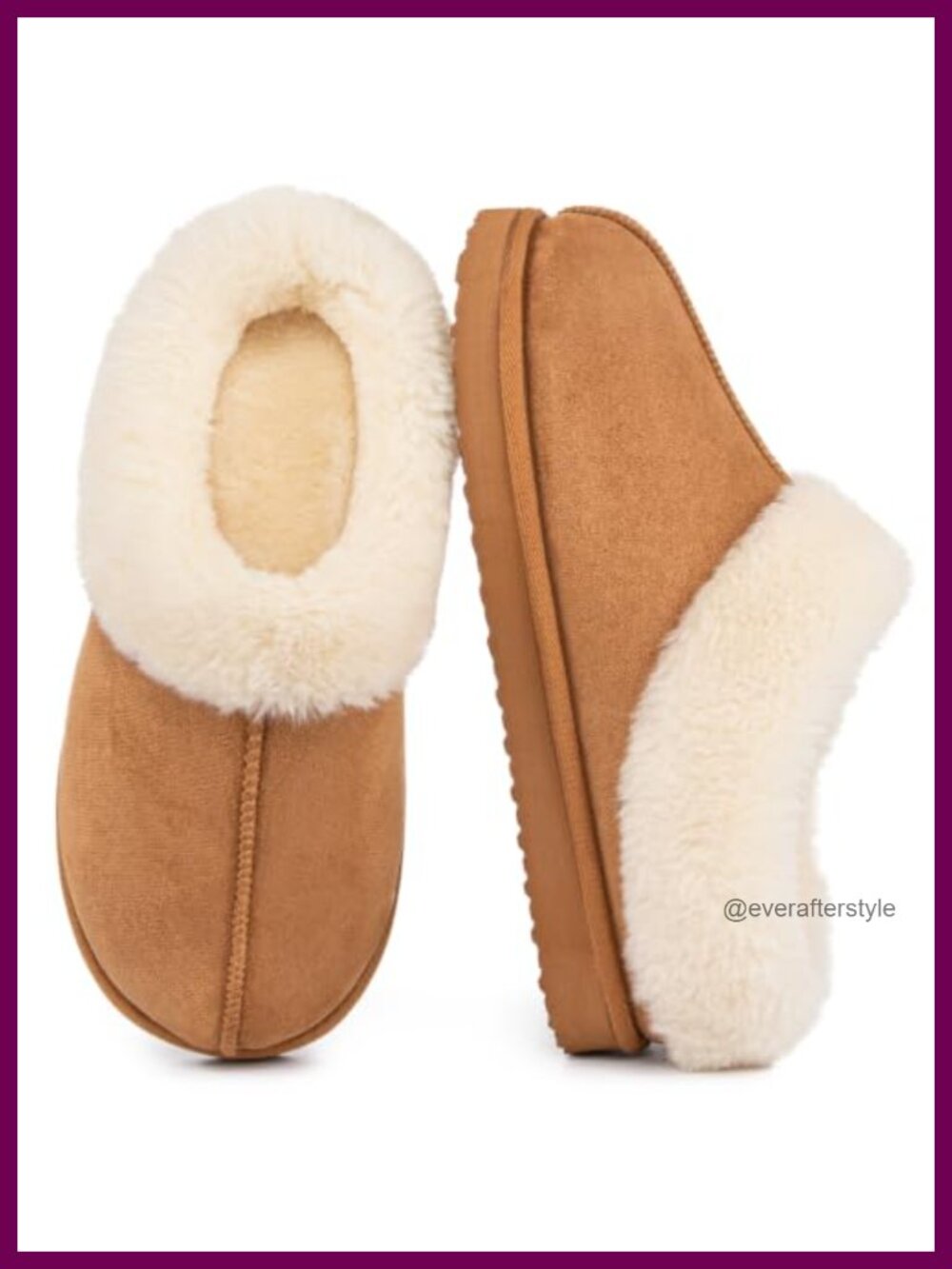 Fuzzy Slip-On Clog Slippers Faux Fur Lined Indoor Outdoor